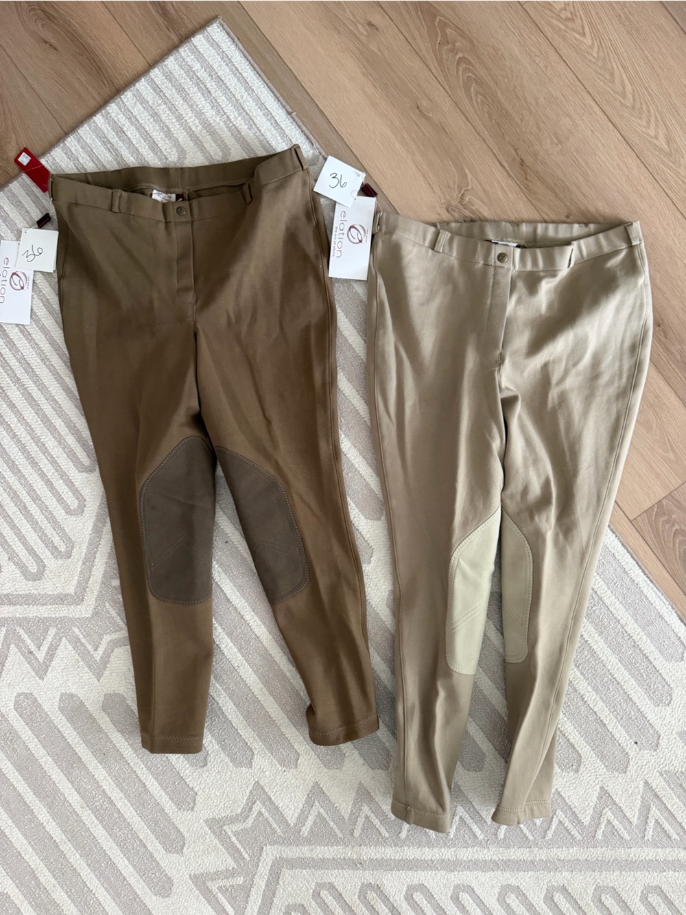 Women's Equestrian Breeches - Olive and Khaki - Size 36